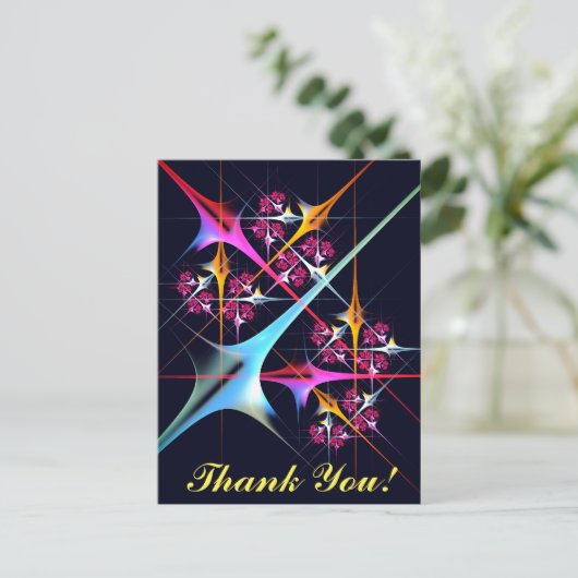 Roze Bloemen Moderne Abstracte Kunst Kleurenpatroo Briefkaart (Staand voorkant)