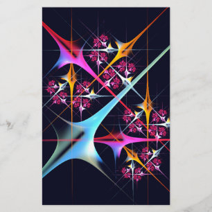 Roze Bloemen Moderne Abstracte Kunst Kleurenpatroo Briefpapier