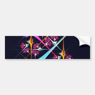 Roze Bloemen Moderne Abstracte Kunst Kleurenpatroo Bumpersticker