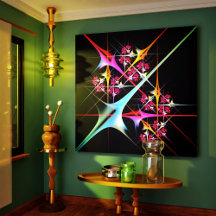 Roze Bloemen Moderne Abstracte Kunst Kleurenpatroo
