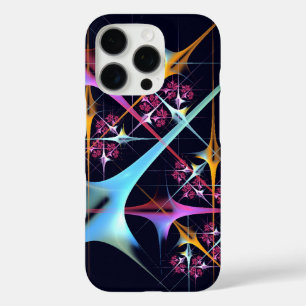 Roze Bloemen Moderne Abstracte Kunst Kleurenpatroo iPhone 16 Pro Hoesje