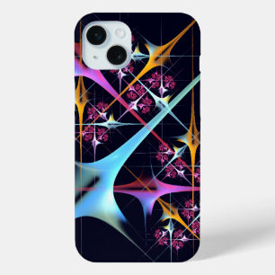 Roze Bloemen Moderne Abstracte Kunst Kleurenpatroo iPhone 15 Mini Hoesje