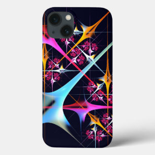 Roze Bloemen Moderne Abstracte Kunst Kleurenpatroo iPhone 13 Hoesje