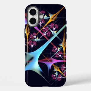 Roze Bloemen Moderne Abstracte Kunst Kleurenpatroo iPhone 16 Plus Hoesje