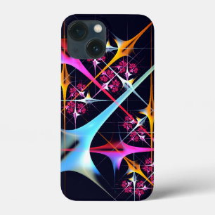Roze Bloemen Moderne Abstracte Kunst Kleurenpatroo iPhone 13 Mini Hoesje