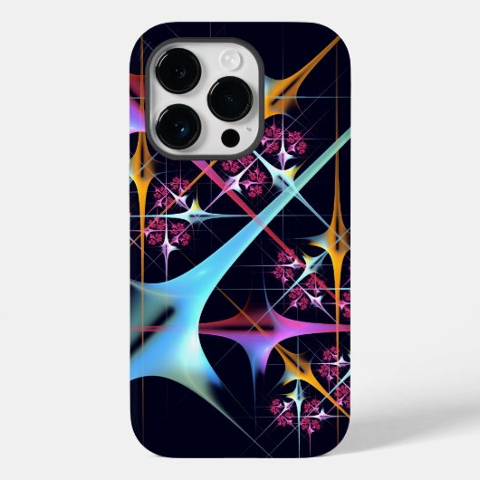 Roze Bloemen Moderne Abstracte Kunst Kleurenpatroo Case-Mate iPhone Case (Achterkant)