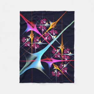 Roze Bloemen Moderne Abstracte Kunst Kleurenpatroo Fleece Deken