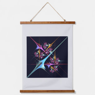 Roze Bloemen Moderne Abstracte Kunst Kleurenpatroo Hangend Wandkleed