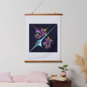 Roze Bloemen Moderne Abstracte Kunst Kleurenpatroo Hangend Wandkleed (Slaapkamer)