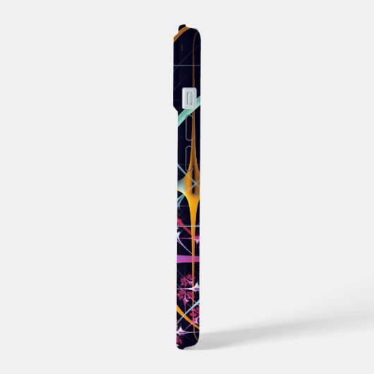 Roze Bloemen Moderne Abstracte Kunst Kleurenpatroo iPhone 15 Hoesje (Linkerkant)