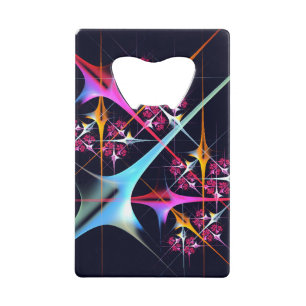 Roze Bloemen Moderne Abstracte Kunst Kleurenpatroo Kredietkaart Flessenopener
