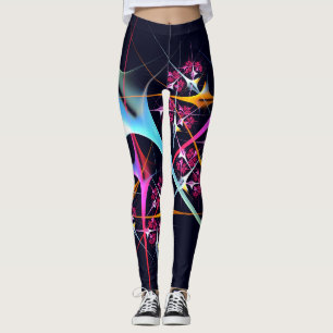 Roze Bloemen Moderne Abstracte Kunst Kleurenpatroo Leggings