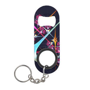 Roze Bloemen Moderne Abstracte Kunst Kleurenpatroo Mini Flessenopener