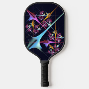 Roze Bloemen Moderne Abstracte Kunst Kleurenpatroo Pickleball Paddle