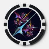 Roze Bloemen Moderne Abstracte Kunst Kleurenpatroo Poker Chips (Voorkant)