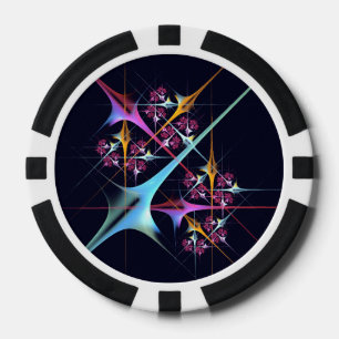 Roze Bloemen Moderne Abstracte Kunst Kleurenpatroo Poker Chips