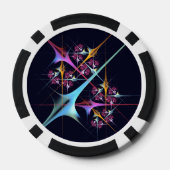 Roze Bloemen Moderne Abstracte Kunst Kleurenpatroo Poker Chips (Achterkant)