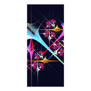 Roze Bloemen Moderne Abstracte Kunst Kleurenpatroo Reclamekaart