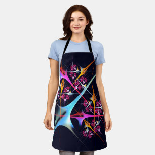 Roze Bloemen Moderne Abstracte Kunst Kleurenpatroo Schort