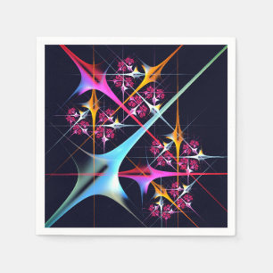 Roze Bloemen Moderne Abstracte Kunst Kleurenpatroo Servet