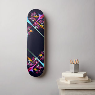 Roze Bloemen Moderne Abstracte Kunst Kleurenpatroo Skateboard