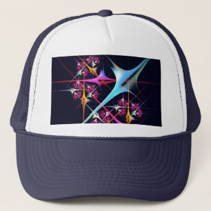 Roze Bloemen Moderne Abstracte Kunst Kleurenpatroo Trucker Pet