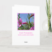 Roze bloemen Moederdag Kaart (Achterkant)