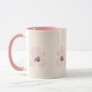 roze bloemen mok