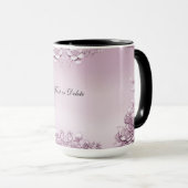 Roze bloemen mok (Voorkant rechts)