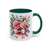 Roze bloemen mok Anjerboeket Cadeau