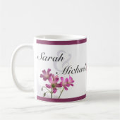 Roze bloemen mok van Paars (Links)