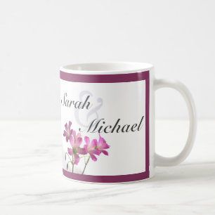 Roze bloemen mok van Paars