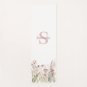 Roze Bloemen Mongram Naam Yoga Mat (Voorkant)