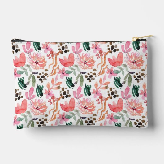 Roze Bloemen Monogram Etui (Achterkant)