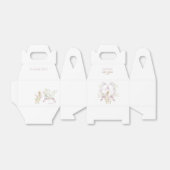 Roze Bloemen Monogram Peter de Konijn Baby shower Bedankdoosjes (Uitgevouwen)