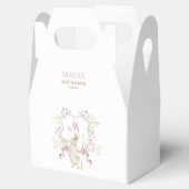 Roze Bloemen Monogram Peter de Konijn Baby shower Bedankdoosjes (Geopend)