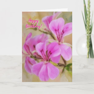 Roze Bloemen Mooie Verjaardag Kaart
