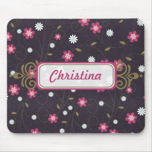 Roze bloemen Mousepad Muismat
