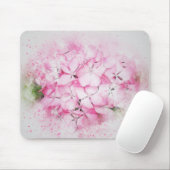 Roze bloemen muismat (Met muis)