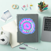 Roze Bloemen Naam en Initiaal Inspirivity Custom Sticker (iPad Cover)