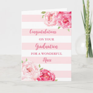 Roze Bloemen Nicht Gefeliciteerd Afstuderen Kaart
