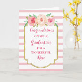 Roze Bloemen Nicht Gefeliciteerd Afstuderen Kaart (Gele Bloem)