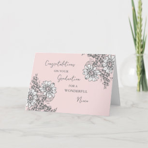 Roze Bloemen Nicht Gefeliciteerd Afstuderen Kaart