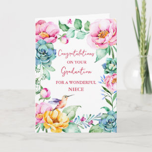 Roze Bloemen Nicht Gefeliciteerd Afstuderen Kaart