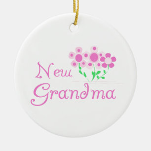 Roze Bloemen Nieuwe Oma Gifts Keramisch Ornament