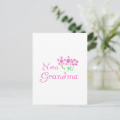 Roze Bloemen Nieuwe Oma T-shirts en geschenken Briefkaart (Staand voorkant)