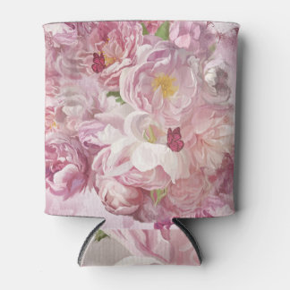 Roze Bloemen Olieverfschilderij: Delicate Blikjeskoeler