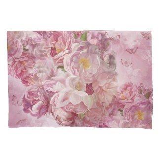 Roze Bloemen Olieverfschilderij: Delicate Kussensloop