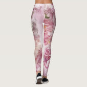 Roze Bloemen Olieverfschilderij: Delicate Leggings (Achterkant)