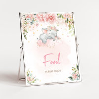 Roze Bloemen Olifant Baby shower Eten